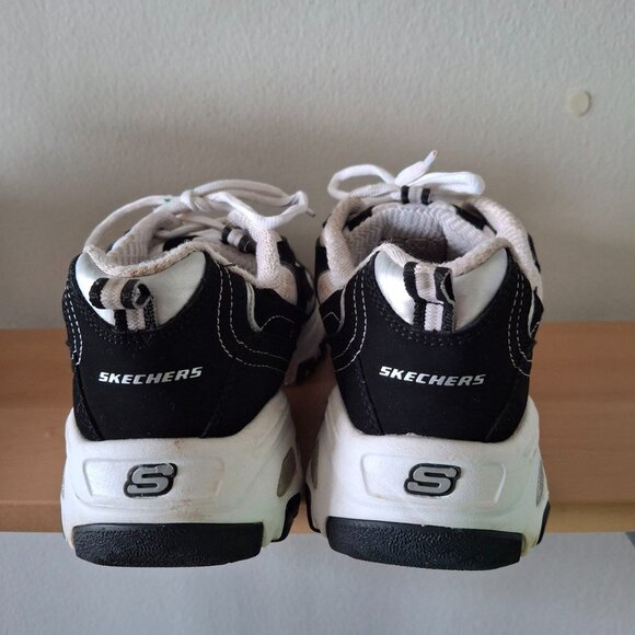 Skechers D'Lites Memory Foam - Black & White - Women's Sz 9.5 - Picture 7 of 8